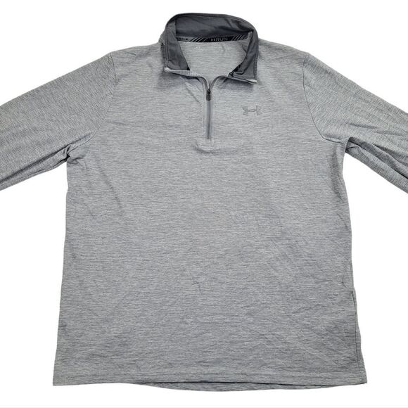 Under Armour HeatGear Threadborne Streaker Quarter-Zip Heather Grey Mens Size XL - Picture 1 of 9